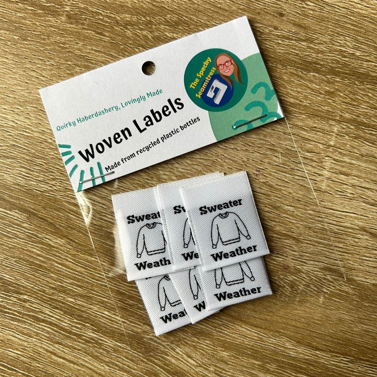 Sweater Weather - 6 Large Folded Woven Labels image 0