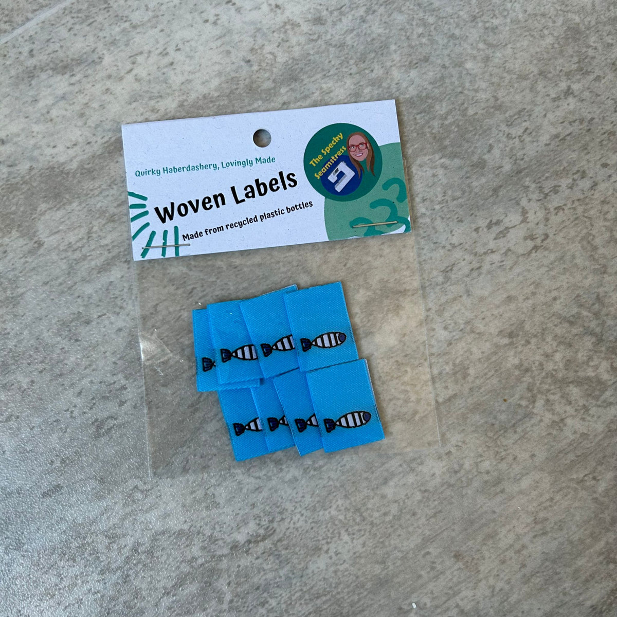 Mini Fish - 8 Mini Woven Labels image 0