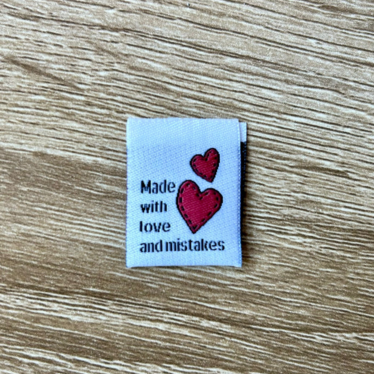 Made With Love And Mistakes - 6 Large Woven Folded Labels image 0