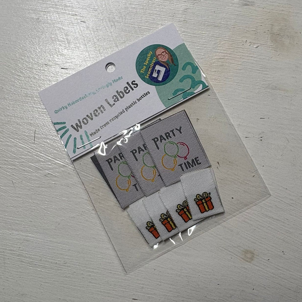 Mixed pack of labels - Party Time and Mini Present. 